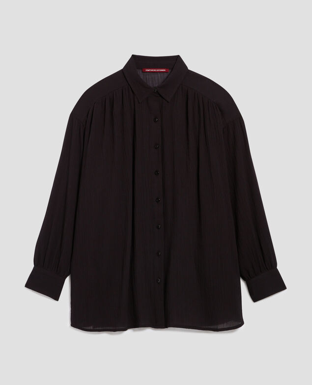 Blusa de algodón plisado H091 black beauty