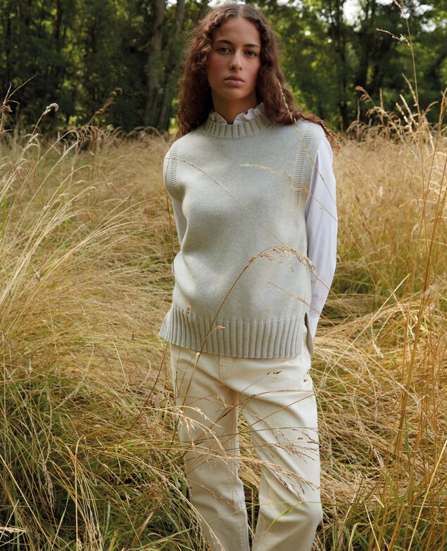 Jersey sin mangas A009 white knit 3wju126w37