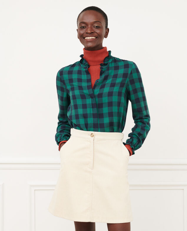 Camisa fluida de cuadros 8866 55 green check