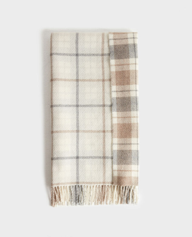 Bufanda de lana mezclada A007 white check