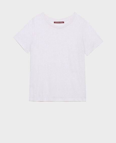 AMANDINE - Camiseta con cuello redondo de lino 0700 lilac hint 2ste055f05