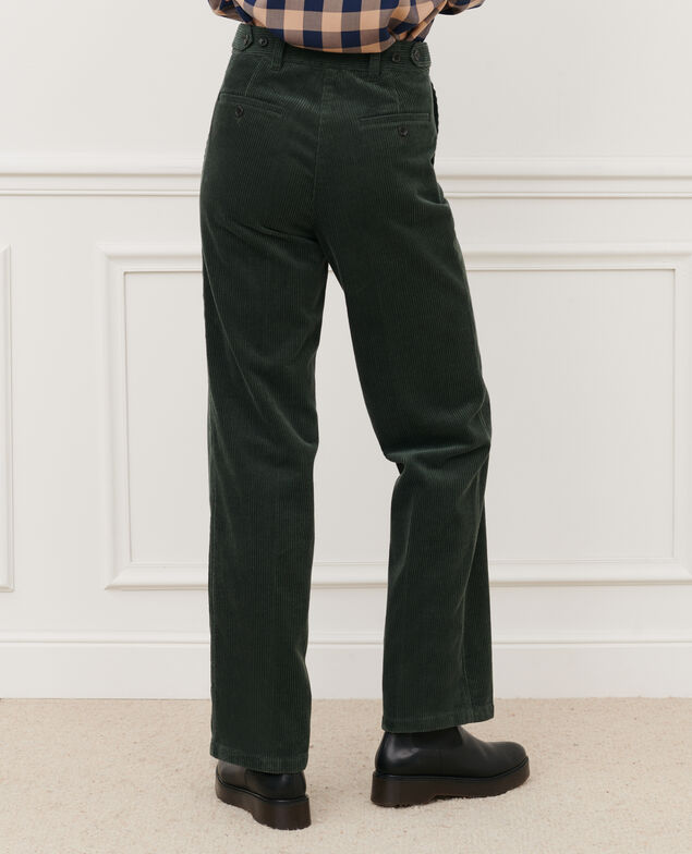 BLANDINE - Pantalón recto de pana 8817 58 darkgreen