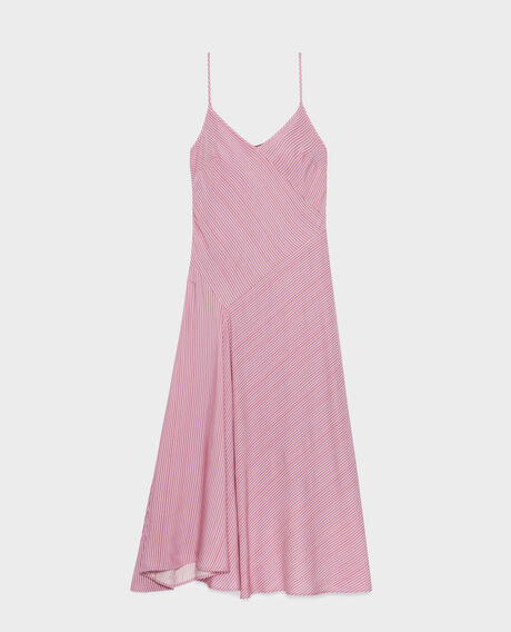 Vestido con tirantes finos 0721 lilac stripe 3sdr205v05
