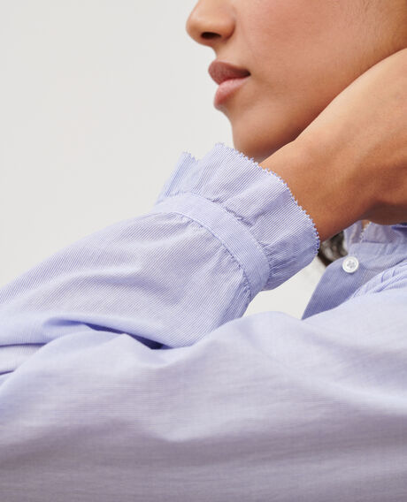 Camisa de algodón 0612 blue mini stripes 3ssh007c21