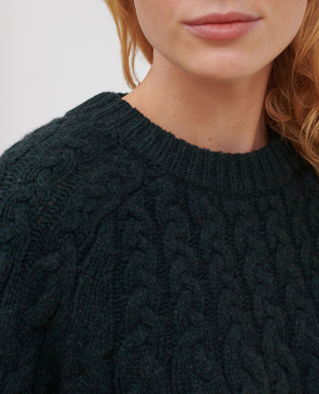 Jersey cuello redondo de lana merino A591 dark green pine