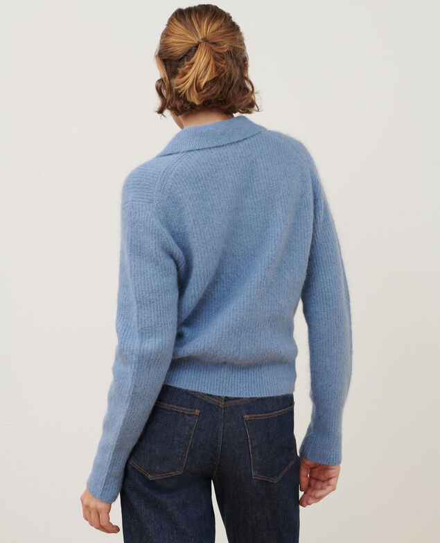 Jersey cuello polo de alpaca mezclada