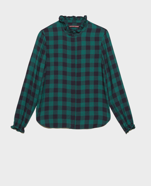 Camisa fluida de cuadros 8866 55 green check