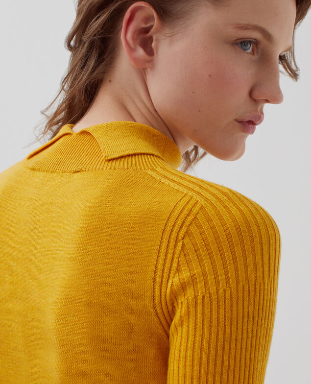 Jersey ajustado de lana merino I470 sunset yellow