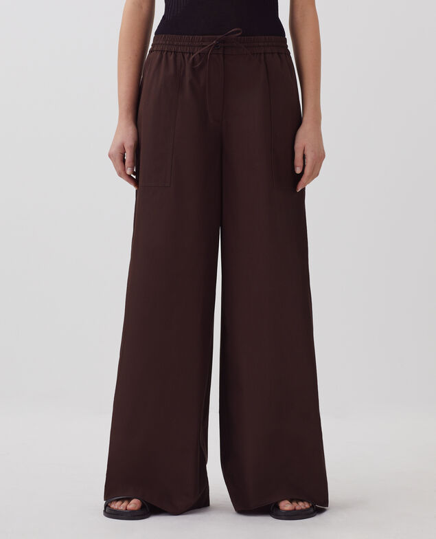 YVONNE - Pantalón amplio J790 chocolate plum