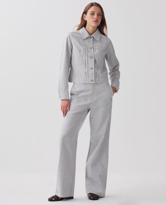 BLANDINE - Pantalón recto H611 blue mini st
