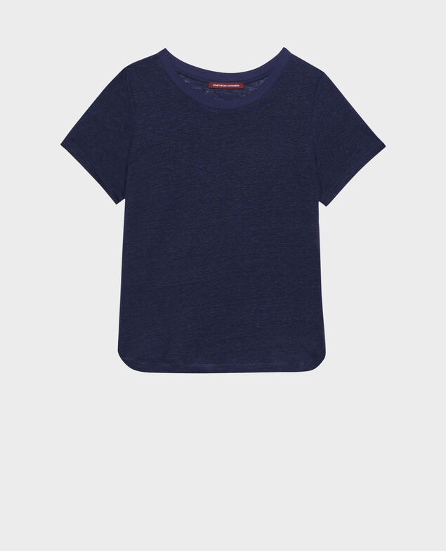 AMANDINE - Camiseta con cuello redondo de lino