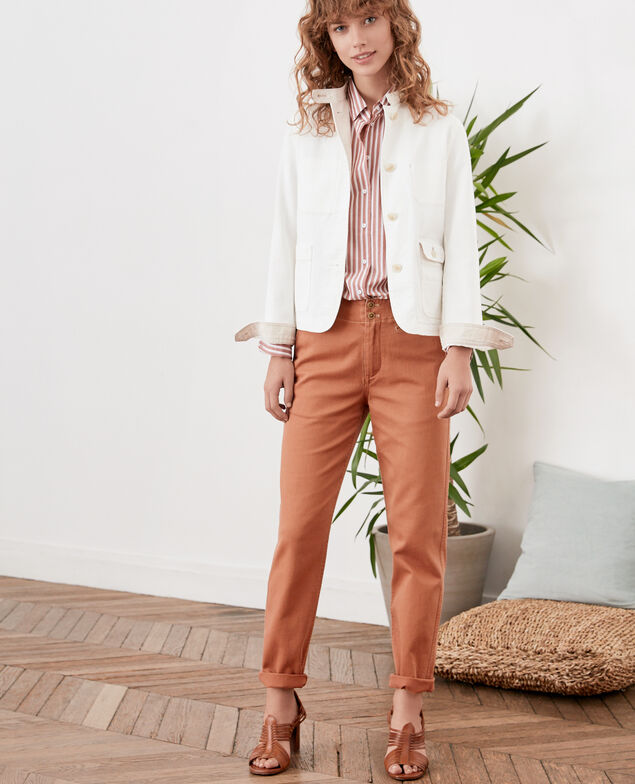 Chaqueta cuello mao Off white