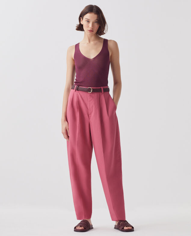 Pantalón con pinzas J130 baroque rose