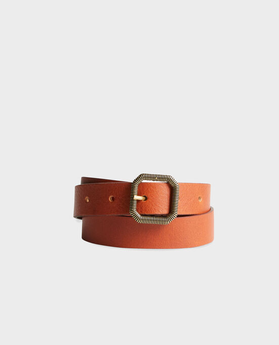 Cinturón fino de cuero 7023 29 DARK ORANGE