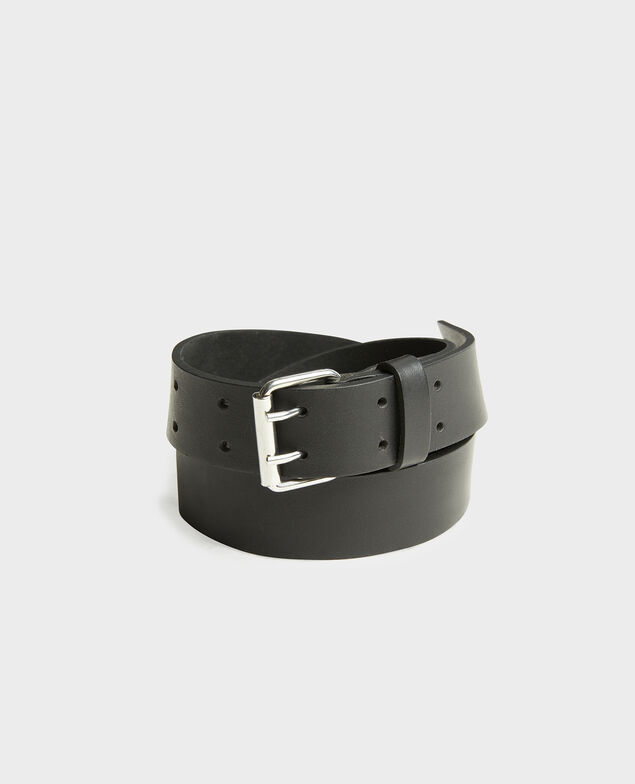  Cinturón de cuero con hebilla rectangular Black beauty