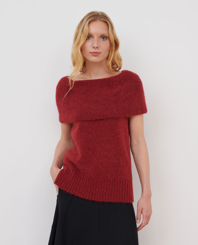 Chaleco de alpaca mezclada A184 reddish wine 3wju179w38