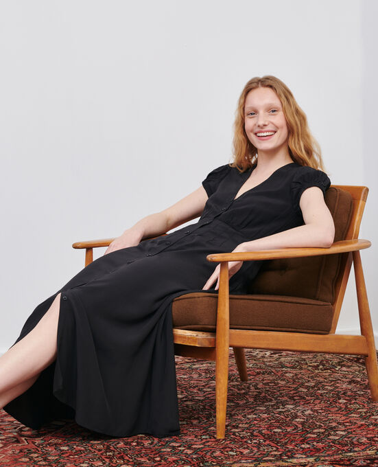 LUDIVINE - Vestido largo fluido 09 BLACK