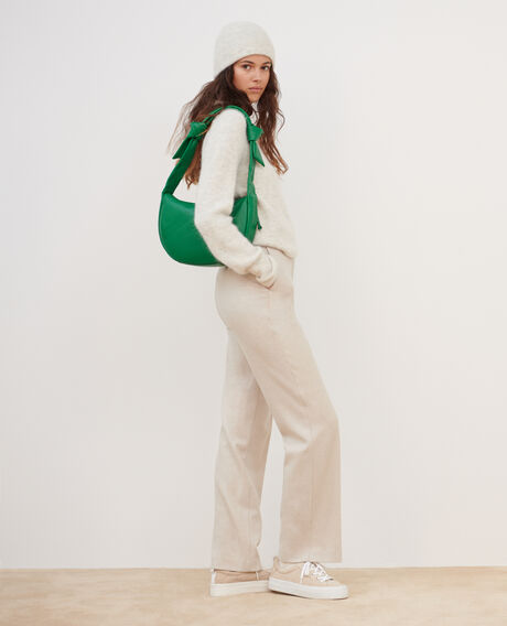 BLANDINE - Pantalón recto de franela 8838 40 cream 2wpa037w17