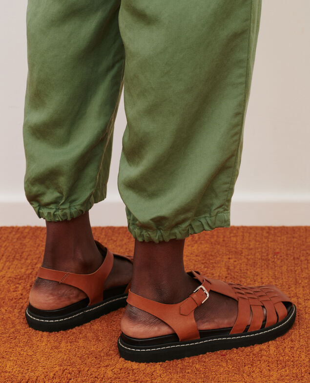 JOSÉPHINE - Pantalón jogger de lino mezclado 7079 52_green