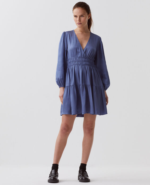 Vestido corto fluido I640 gray blue