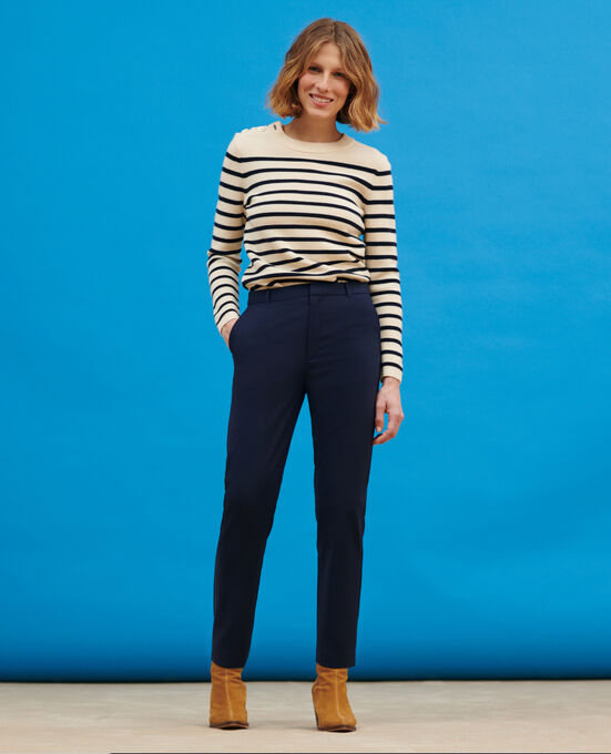 MARGUERITE - Pantalón cigarette 0693 NAVY