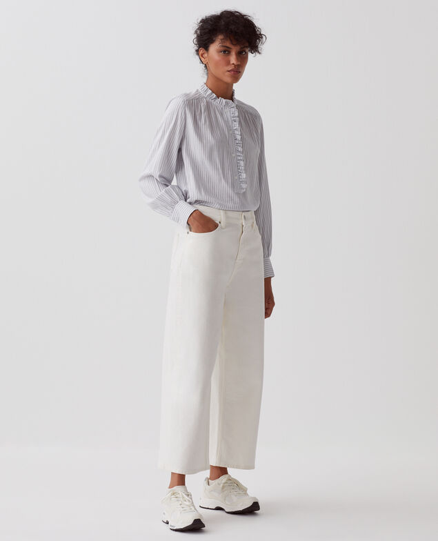 EMY - Jeans cropped wide leg H003 white