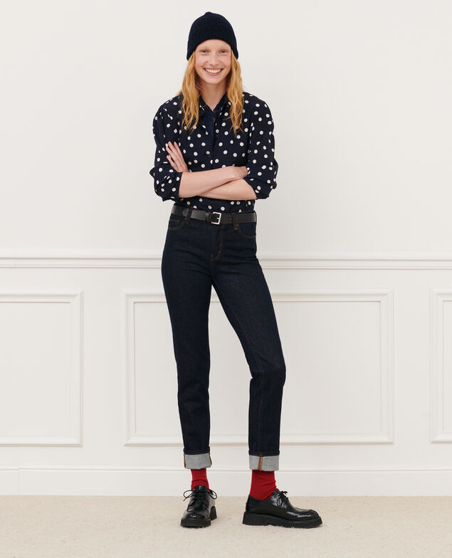 SIBYLLE - Camisa de seda 8855 69 navy dots