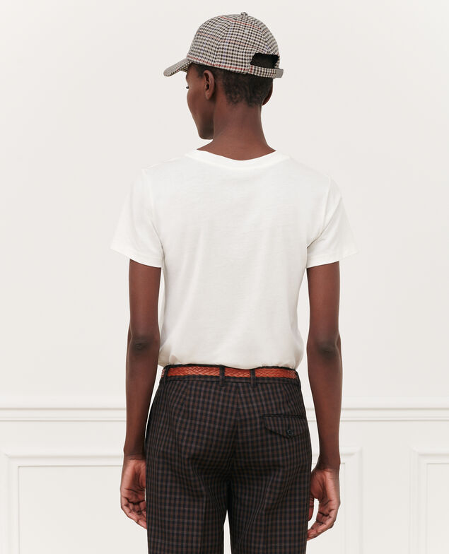 Camiseta fluida con cuello redondo Cloud dancer Pirous