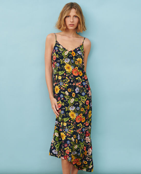 Vestido asimétrico fluido 0684 NAVY HERBIER