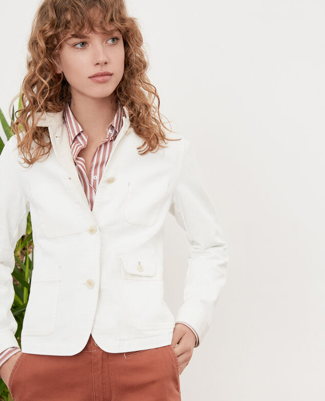 Chaqueta cuello mao Off white