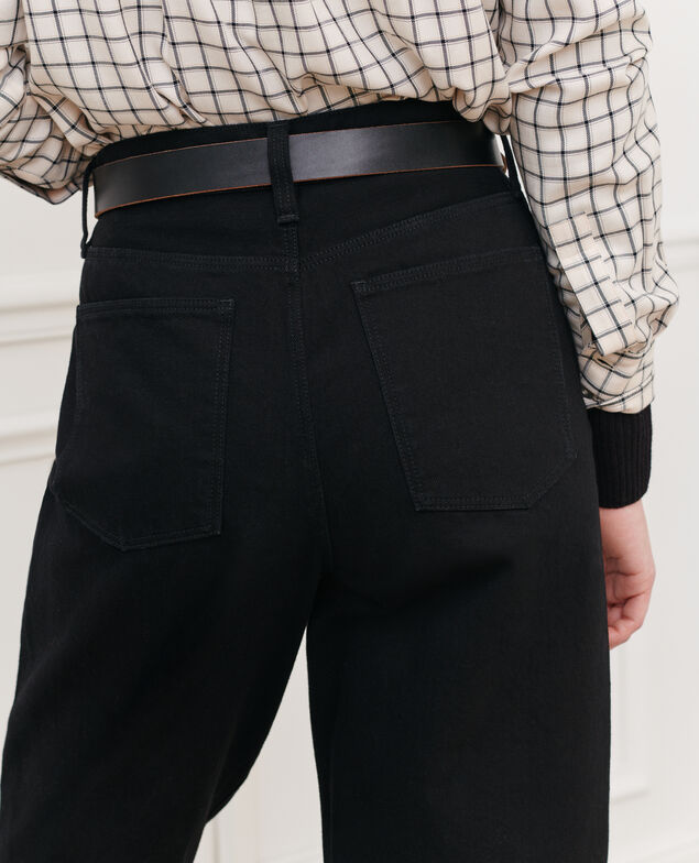 SYDONIE - BALLOON - Jeans amplios 7/8 talle alto Noir denim Palloono