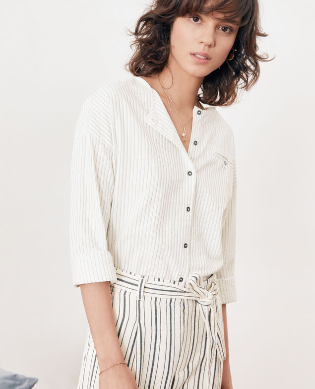 Camisa rayada Off white/navy stripes