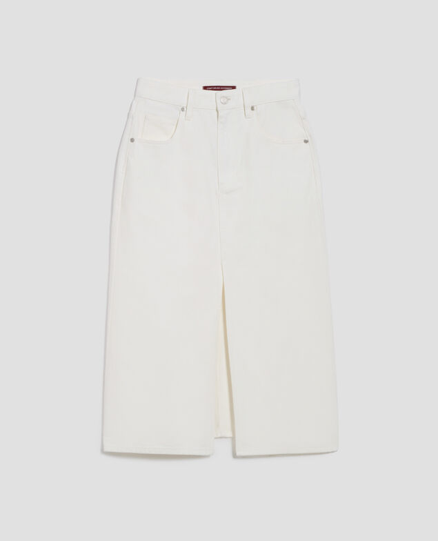 Falda midi en denim H003 white