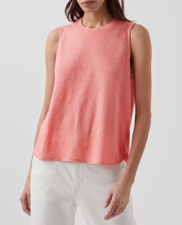 MARCELLE - Camiseta de lino sin mangas H101 silver pink