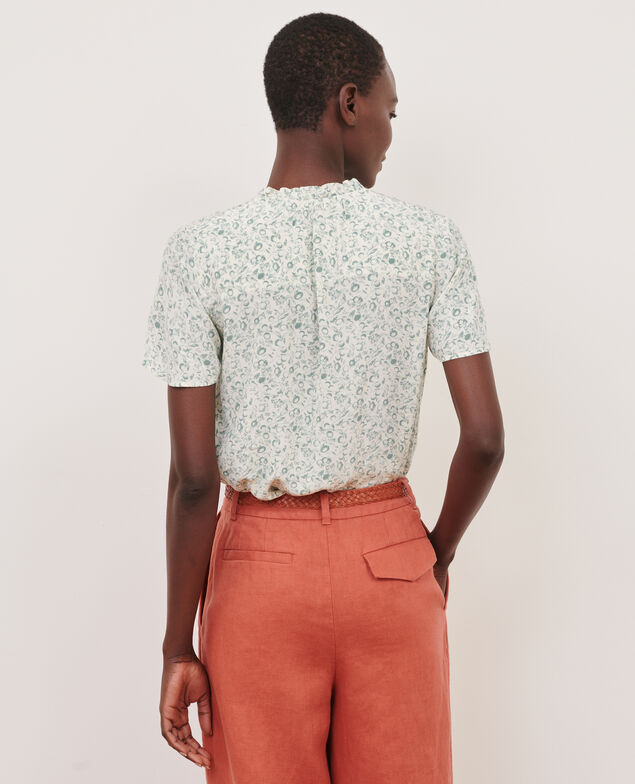 Blusa fluida de manga corta 101 print natural