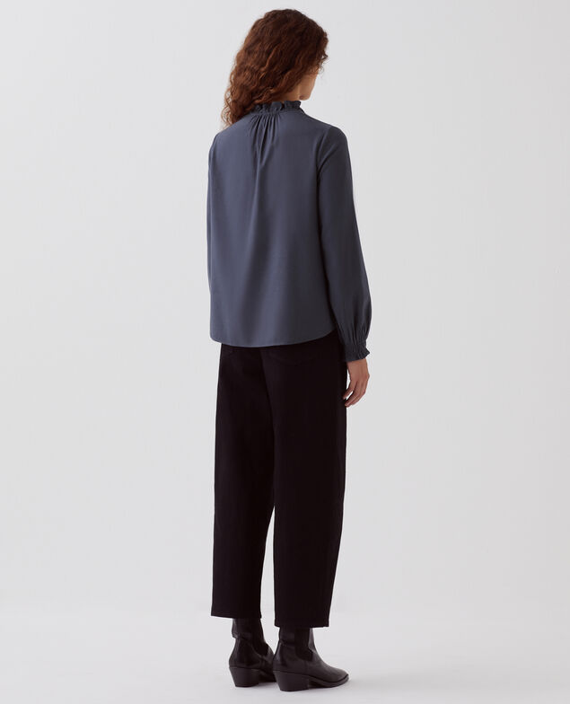 Blusa con cuello de volantes I083 odyssey gray