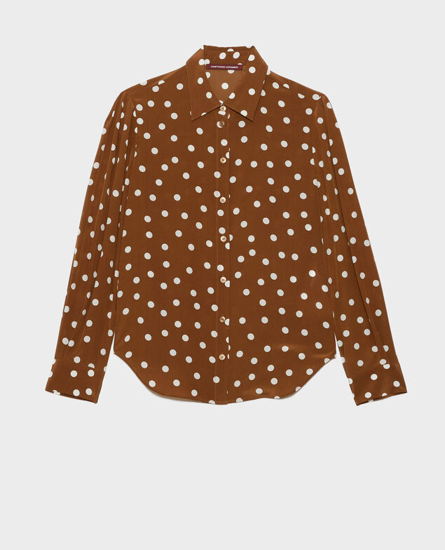SIBYLLE - Camisa de seda 8856 24 brown dots