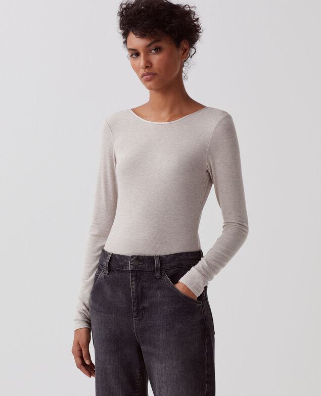 Body con espalda abierta I082 grey melange