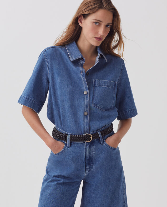 Camisa en denim de algodón J621 light blue