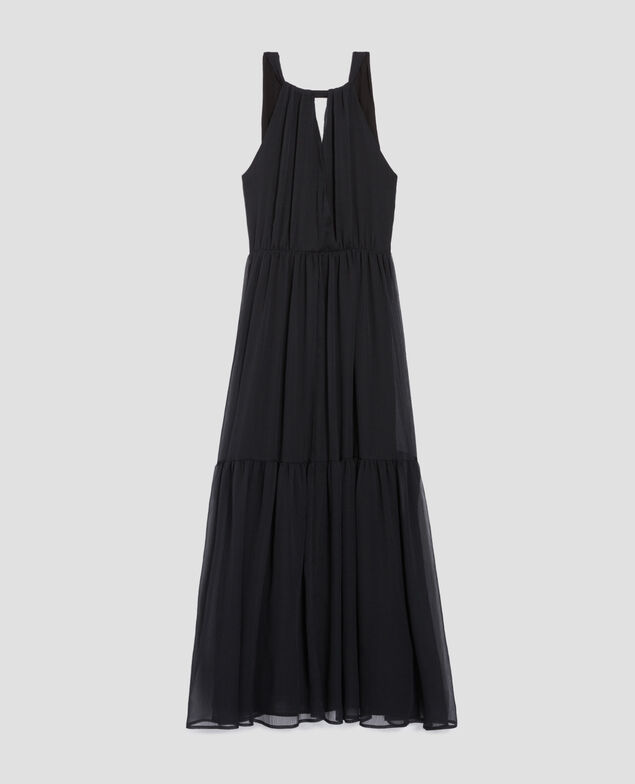 Vestido largo fluido H091 black beauty