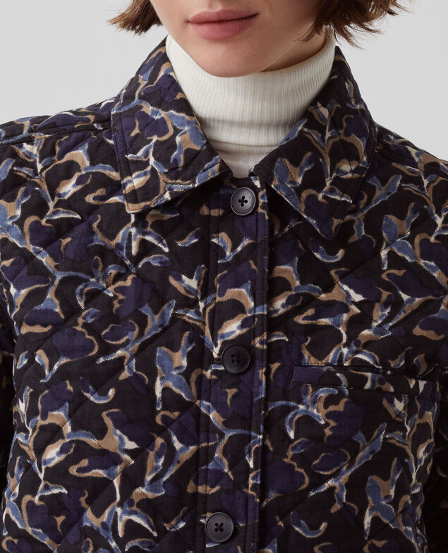 Chaqueta acolchada de algodón I686 new fl ikat navy
