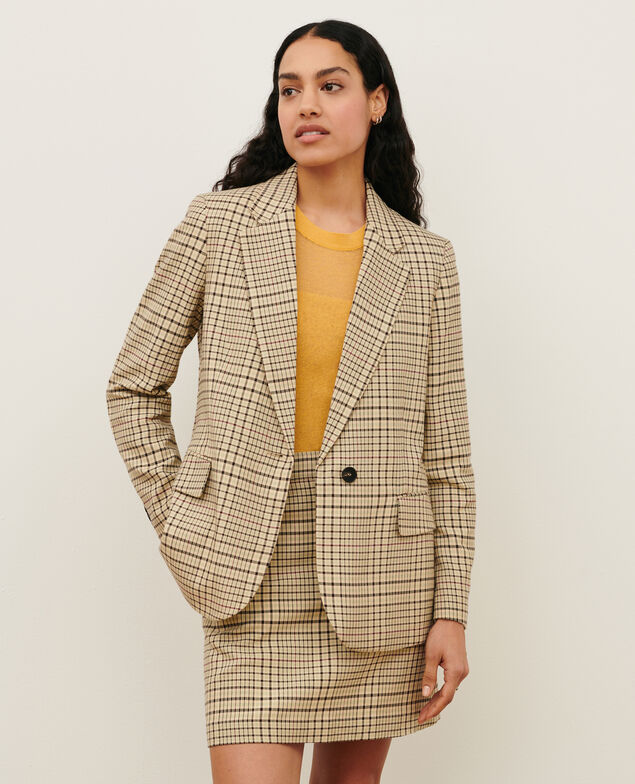 Chaqueta blazer de algodón mezclado
