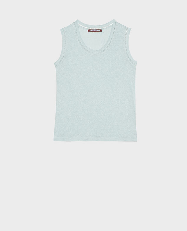 Camiseta de lino con tirantes Blue haze