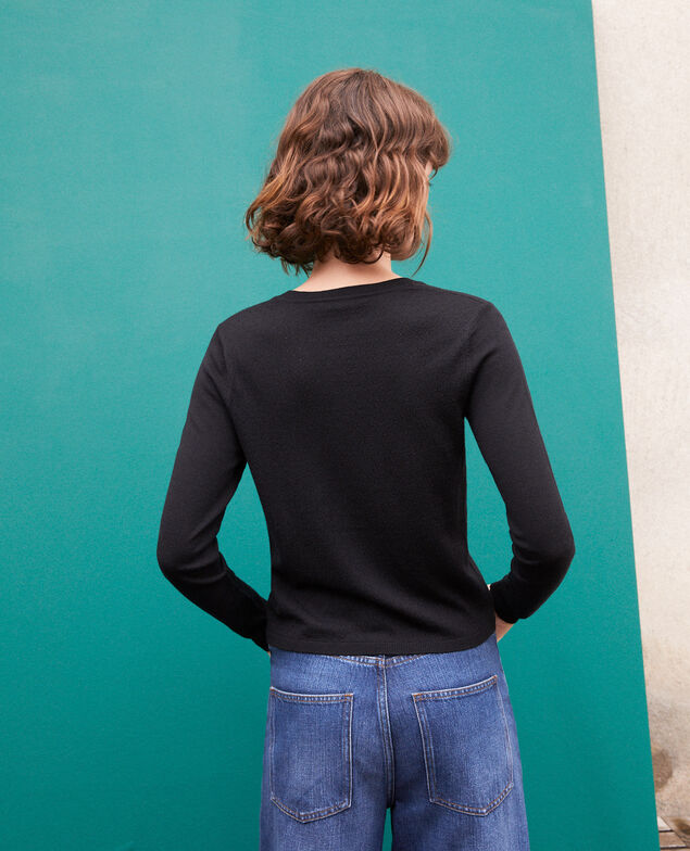 Cárdigan de lana merino Negro