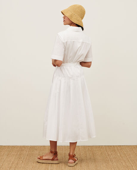 Vestido midi de algodón 0007 white 3sdr041c12