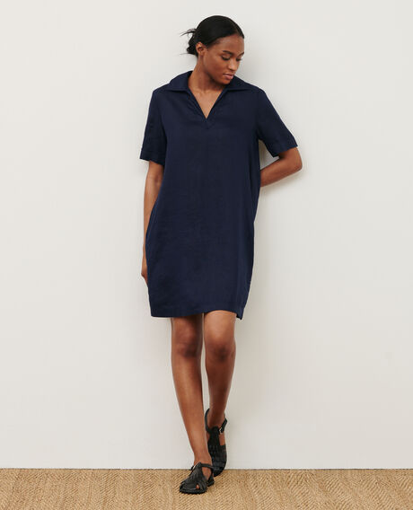 DAISY - Vestido icónico de lino 68 blue 2sdr355f04