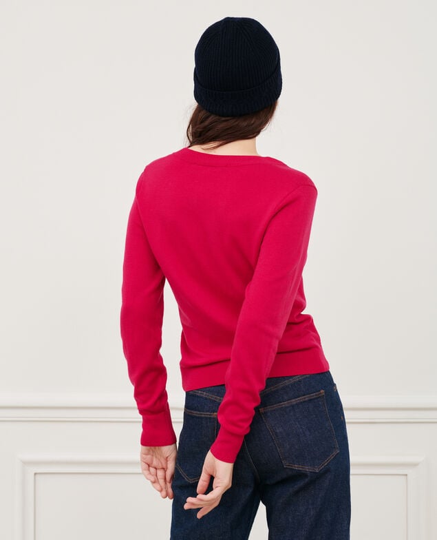 Jersey cuello redondo de lana merino 6018c persian red