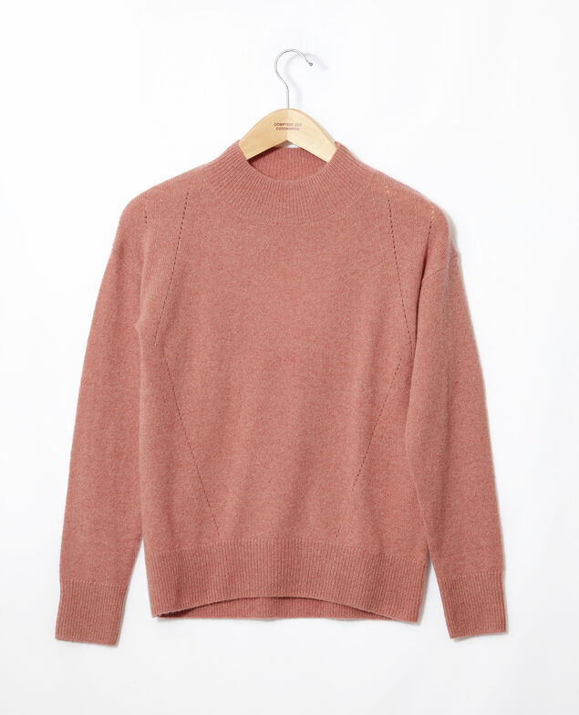 Jersey de cachemir con cuello subido  Old rose