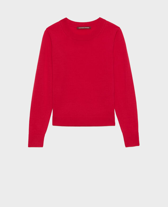 Jersey cuello redondo de lana merino 6018c persian red Passy