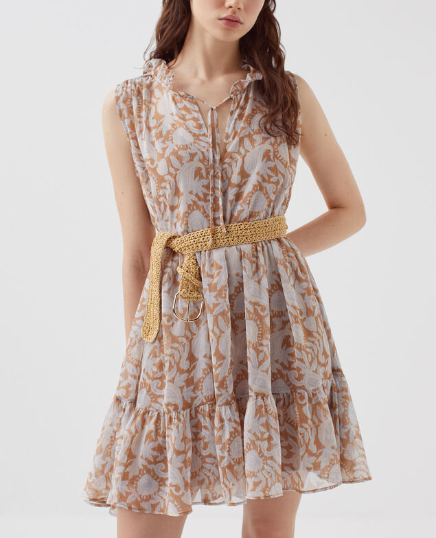 Vestido fluido sin mangas H340 cashmire brown